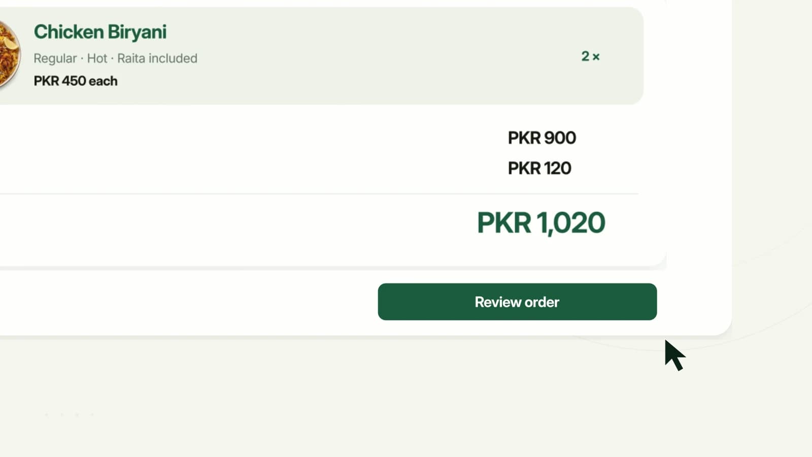 Agentic Ordering: Review the basket