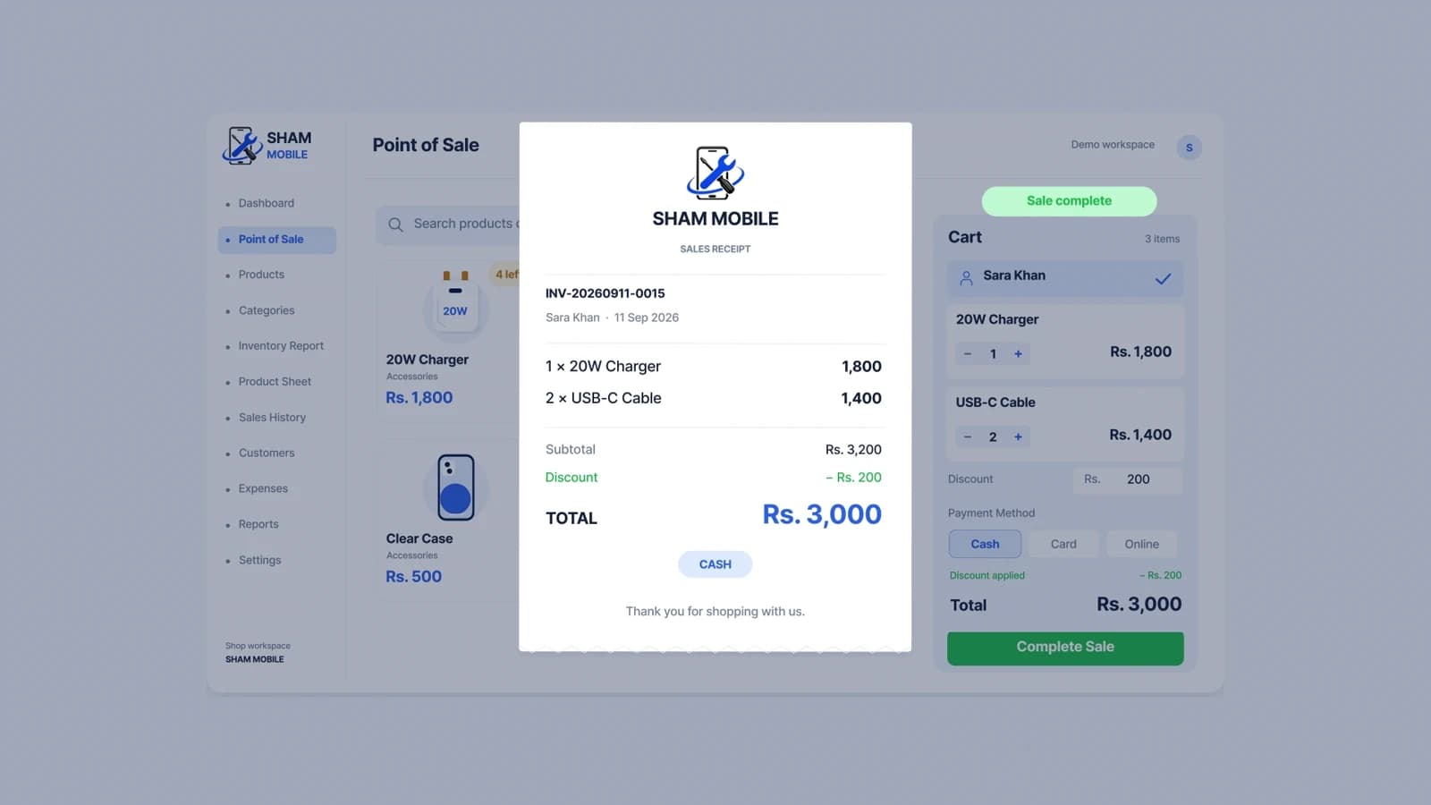 Small Shop CRM: Complete the sale